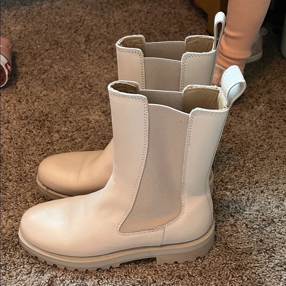 & Other Stories Cream Ankle Boots